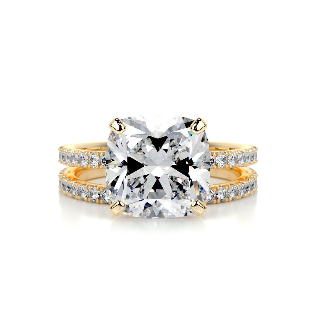 3.0 CT Cushion Solitaire & Pave Setting F-VS Loose Diamond Bridal Set - Camila Brown