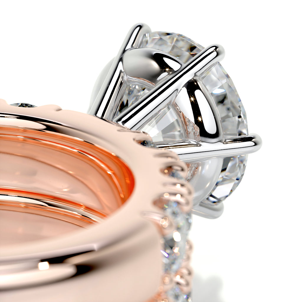 3.0 CT Round Solitaire & Pave F-VS Loose Diamond Bridal Set - Camila Brown