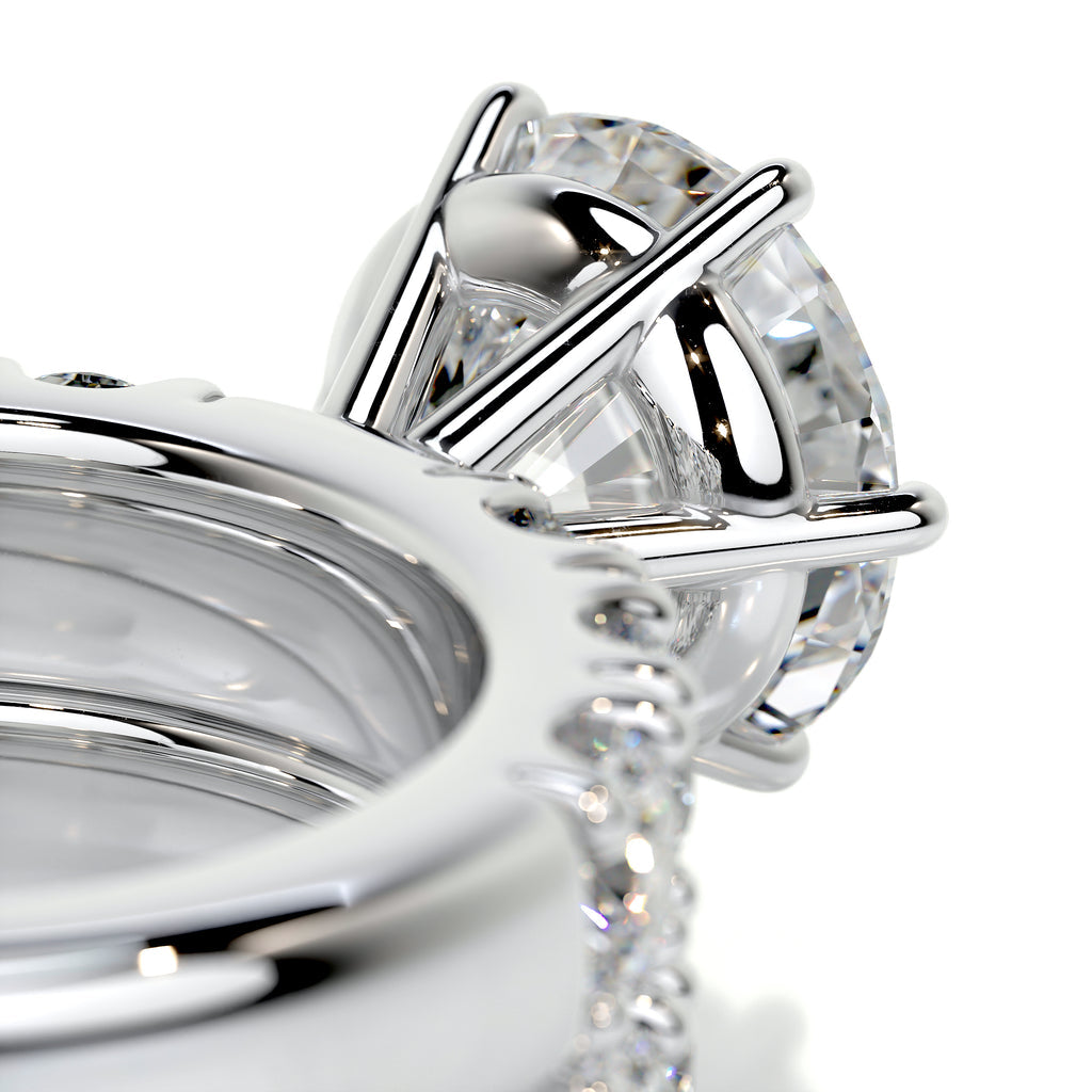 3.0 CT Round Solitaire & Pave F-VS Loose Diamond Bridal Set - Camila Brown