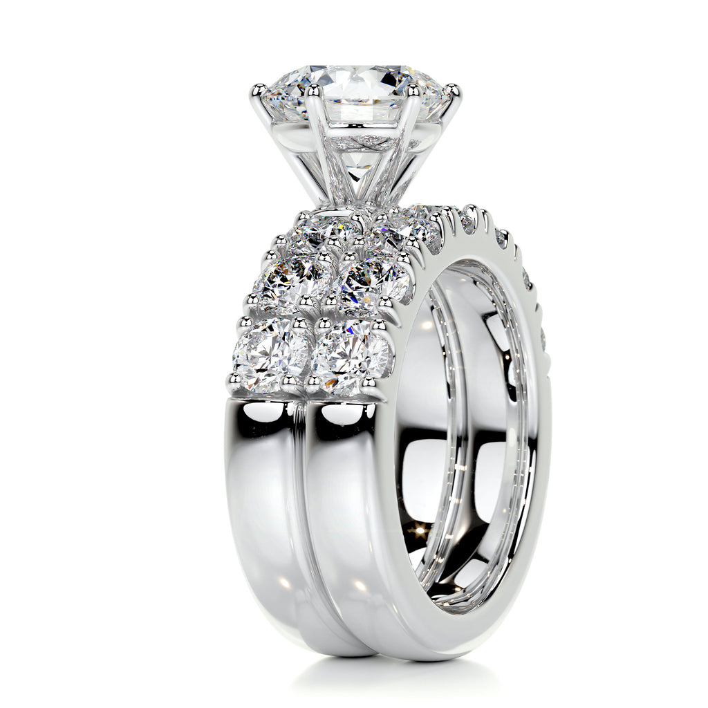 3.0 CT Round Solitaire & Pave F-VS Loose Diamond Bridal Set - Camila Brown