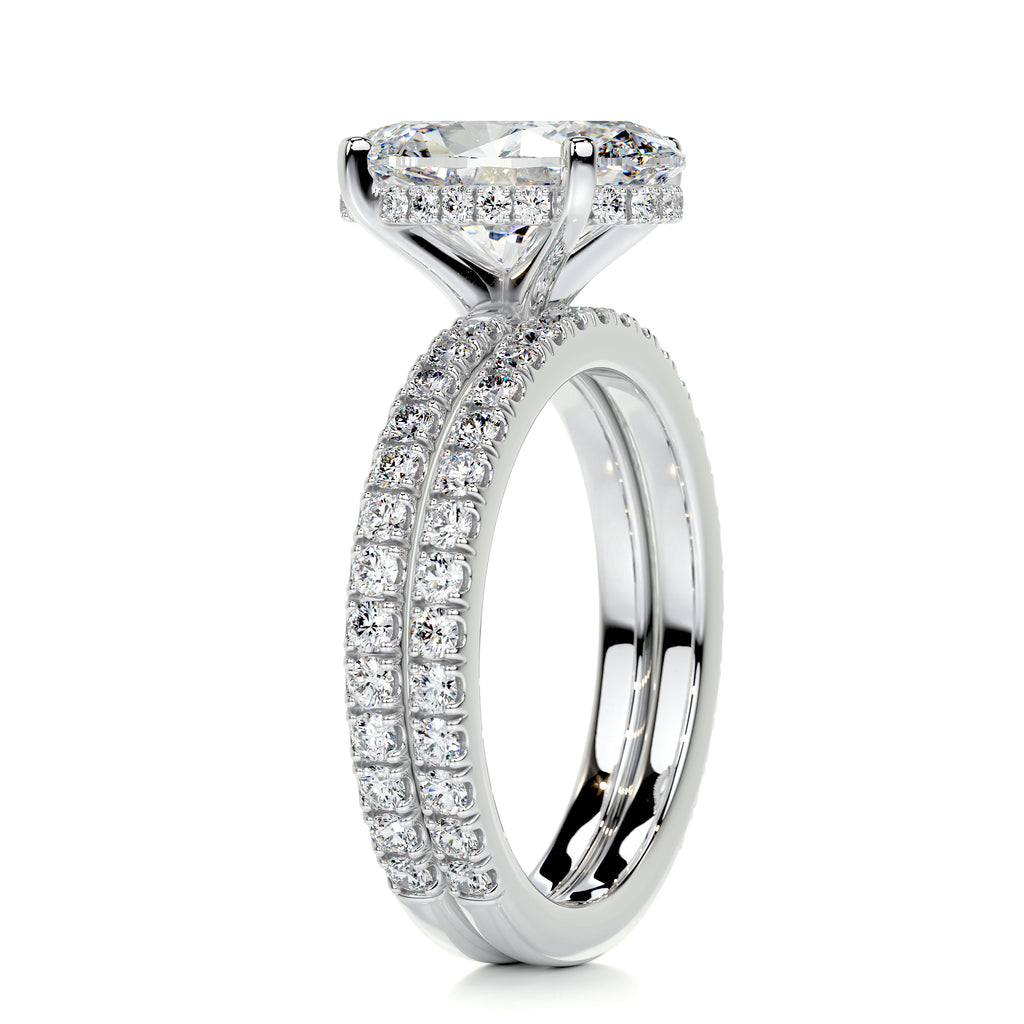 3.0 CT Oval Hidden Halo & Pave F-VS Loose Diamond Bridal Set - Camila Brown