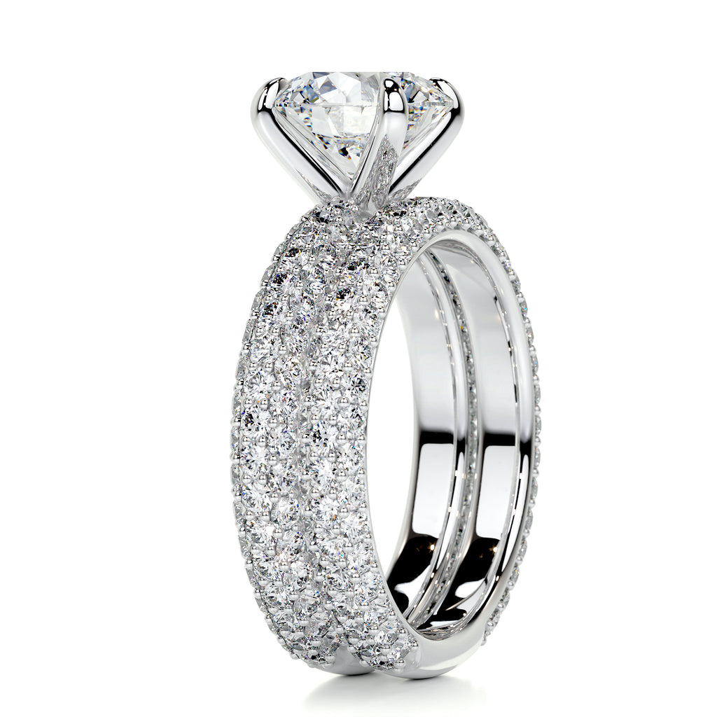 2.0 CT Round Solitaire & Pave F-VS Loose Diamond Bridal Set - Camila Brown