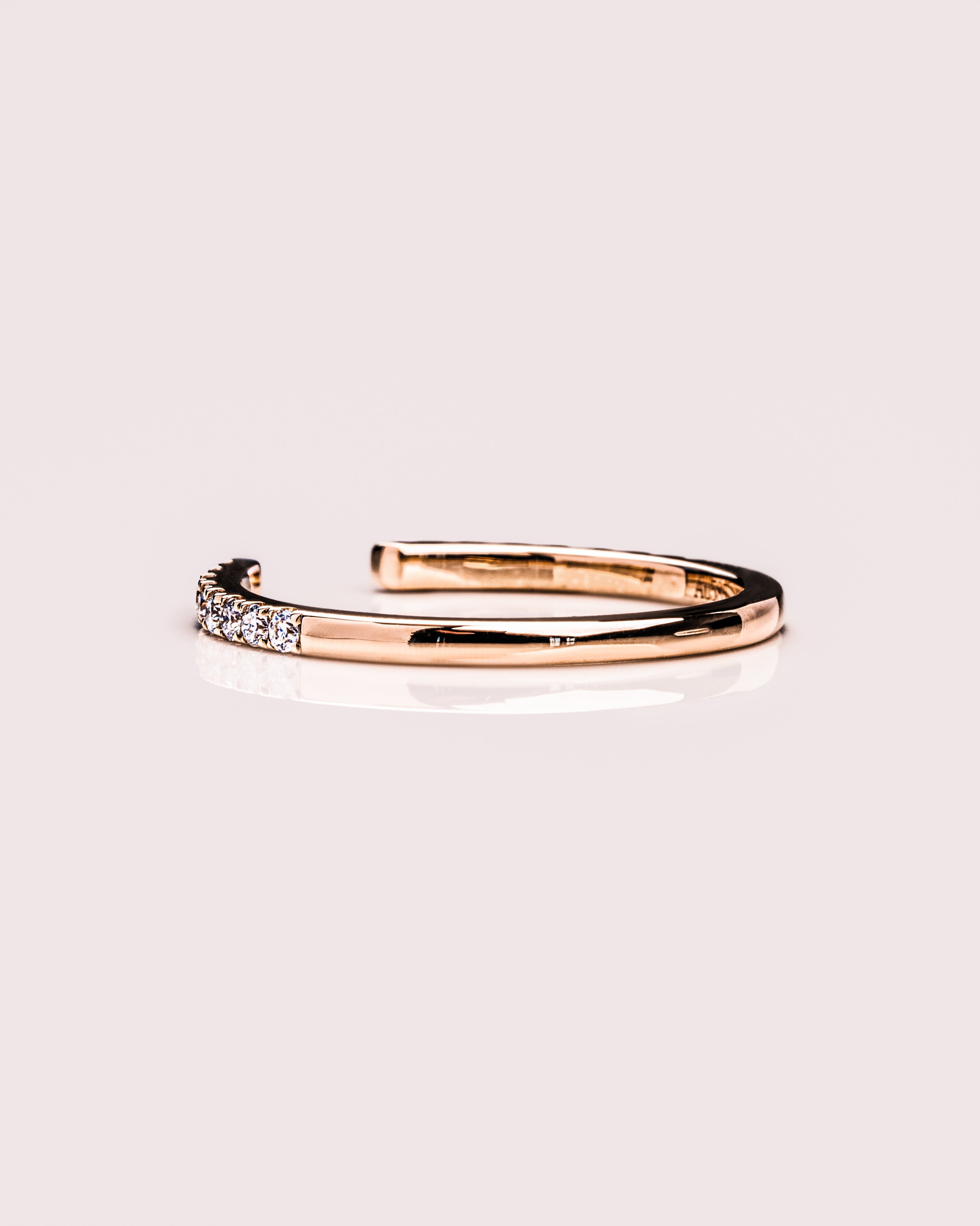 0.18 TCW Round CVD Diamond Open Wedding Band - Camila Brown