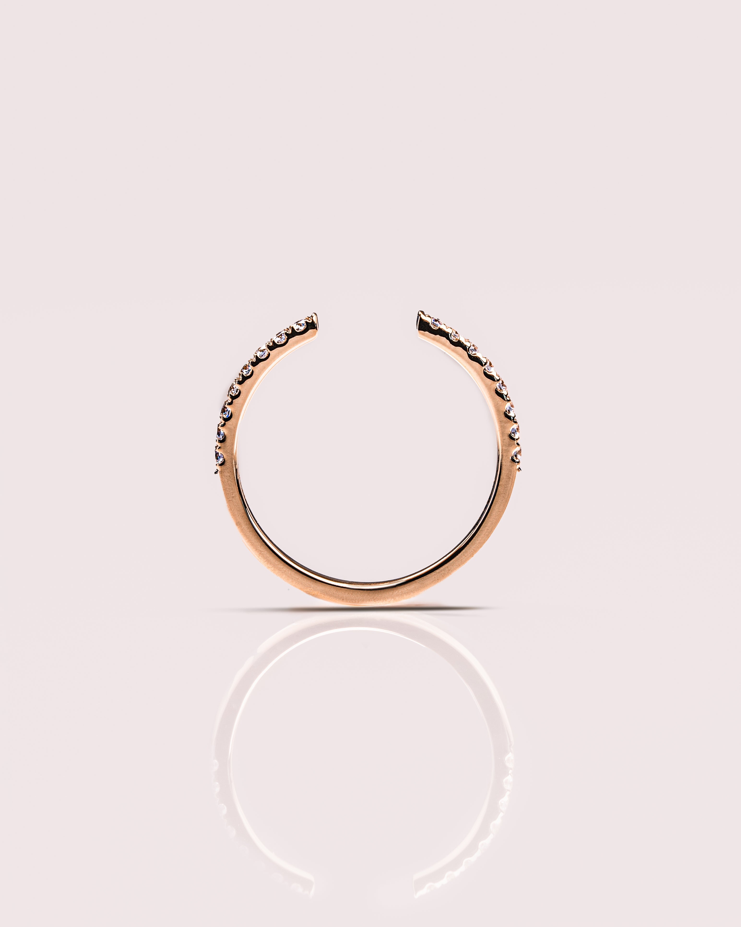 0.18 TCW Round CVD Diamond Open Wedding Band - Camila Brown