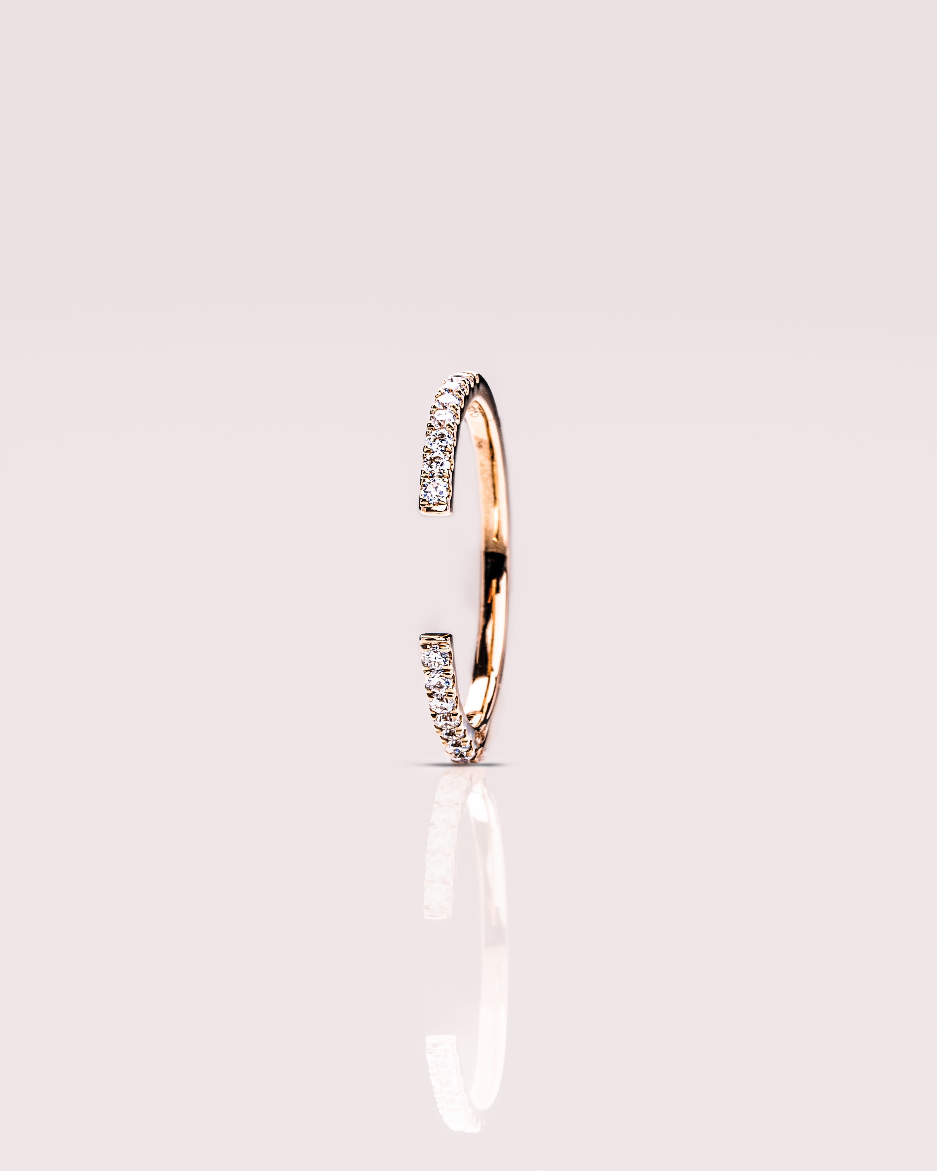 0.18 TCW Round CVD Diamond Open Wedding Band - Camila Brown