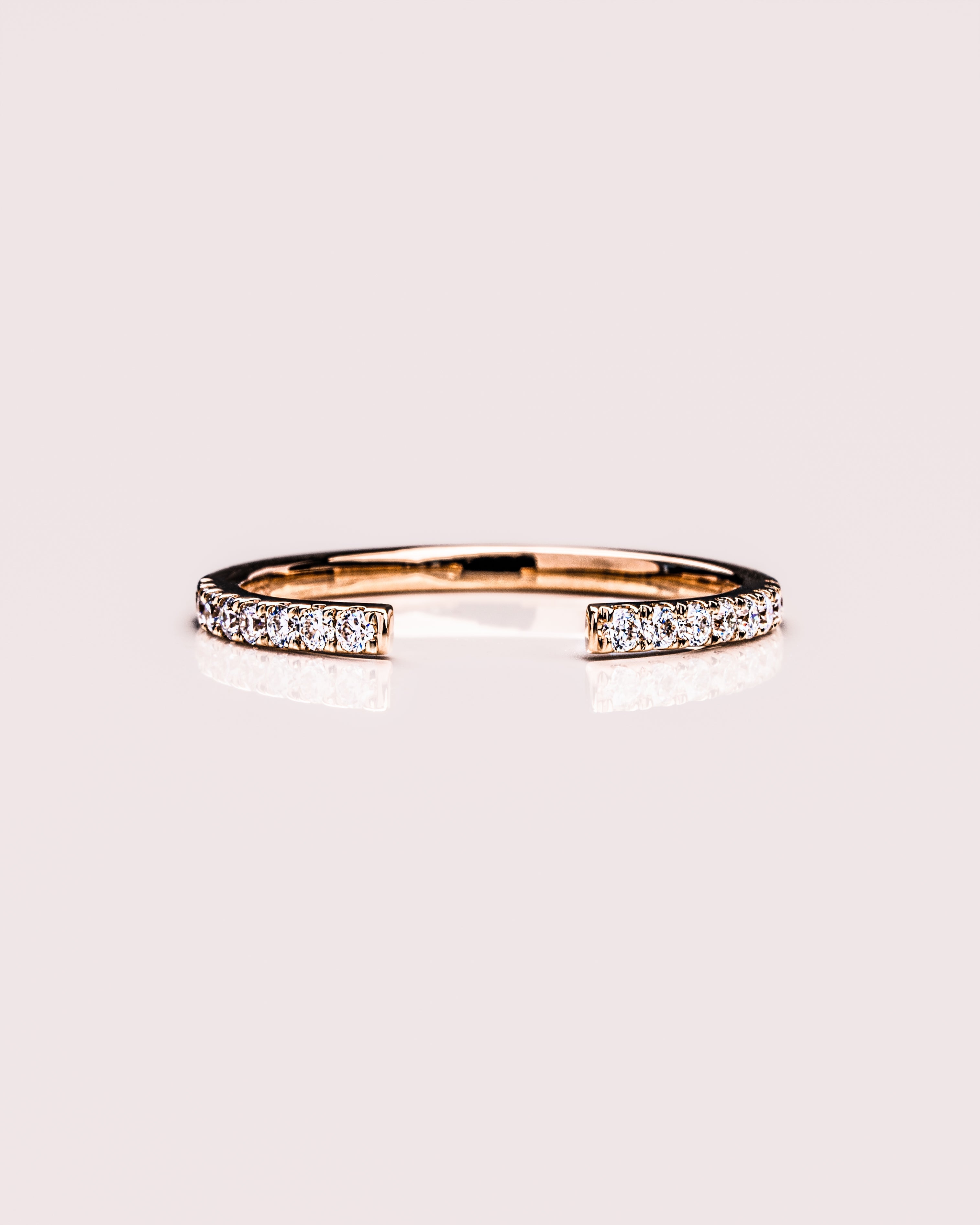 0.18 TCW Round CVD Diamond Open Wedding Band - Camila Brown