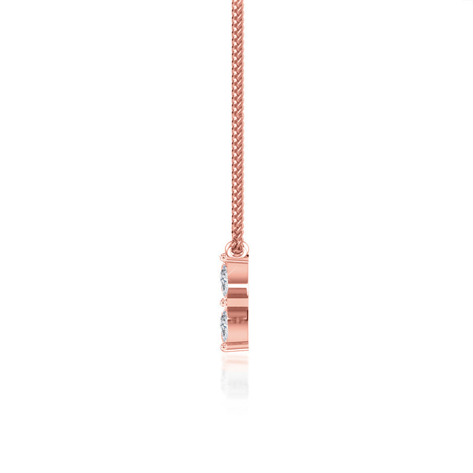 0.23 TCW Marquise Moissanite Diamond Flower Style Necklace - Camila Brown