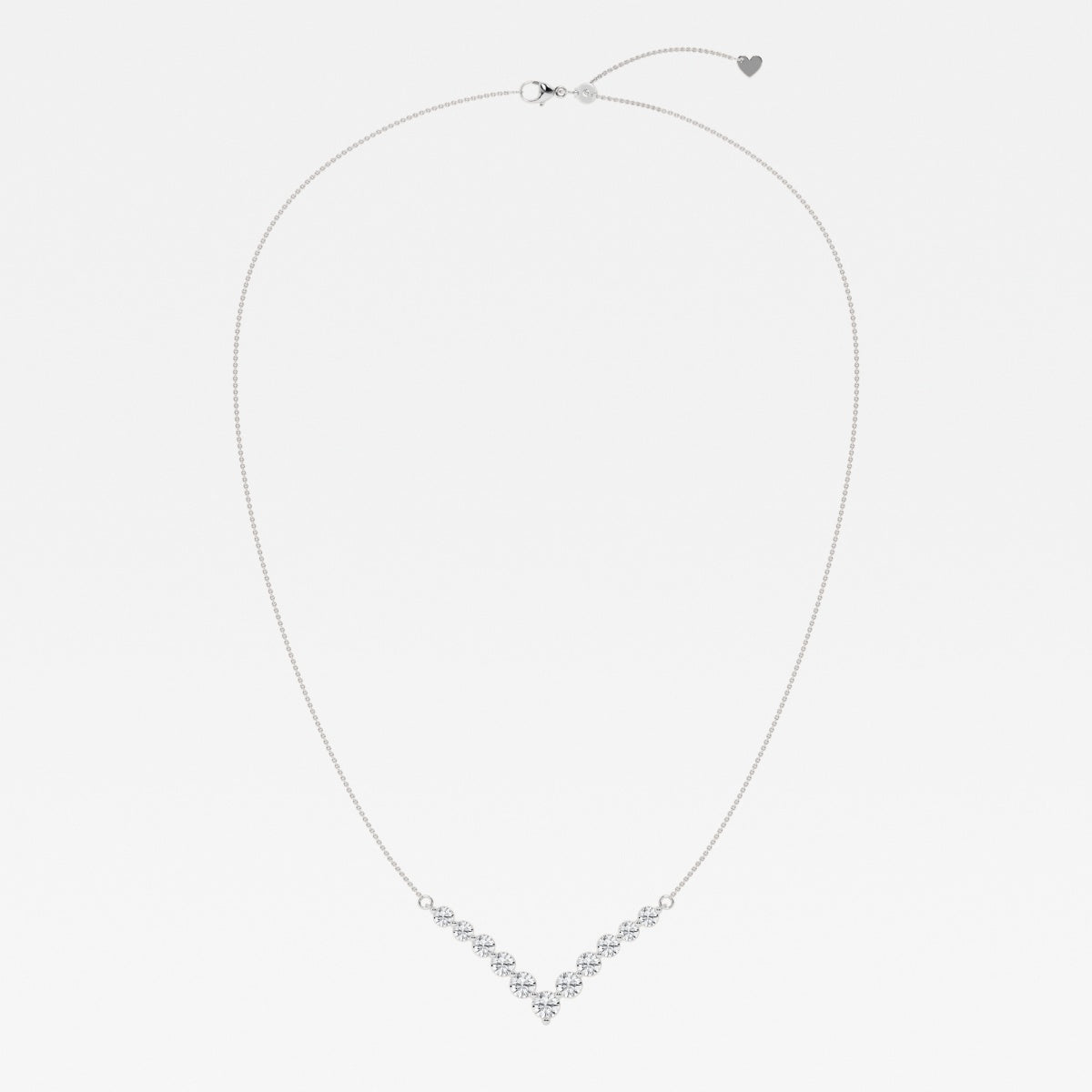 2.15 TCW Round Moissanite Diamond Chevron Style Necklace - Camila Brown