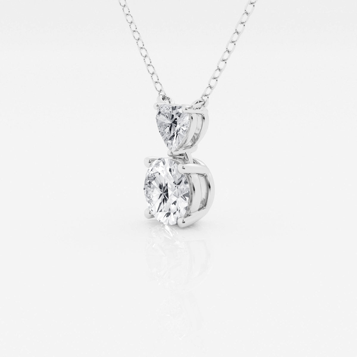 1.33 TCW Round & Heart Moissanite Diamond Two Stone Necklace - Camila Brown