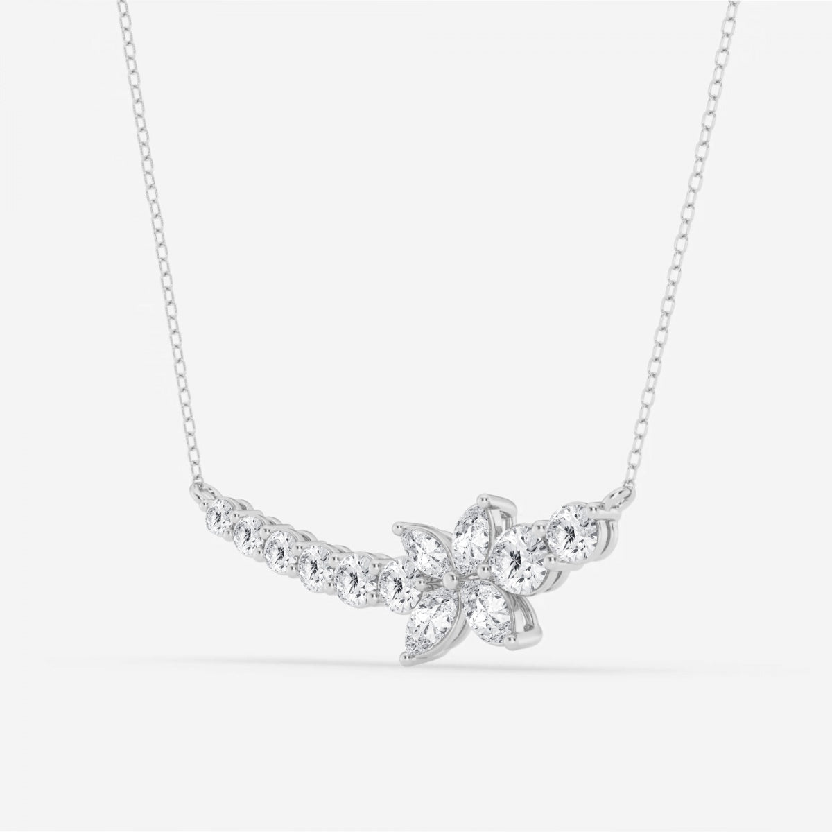 1.66 TCW Marquise & Round Moissanite Diamond Curved Butterfly Necklace - Camila Brown