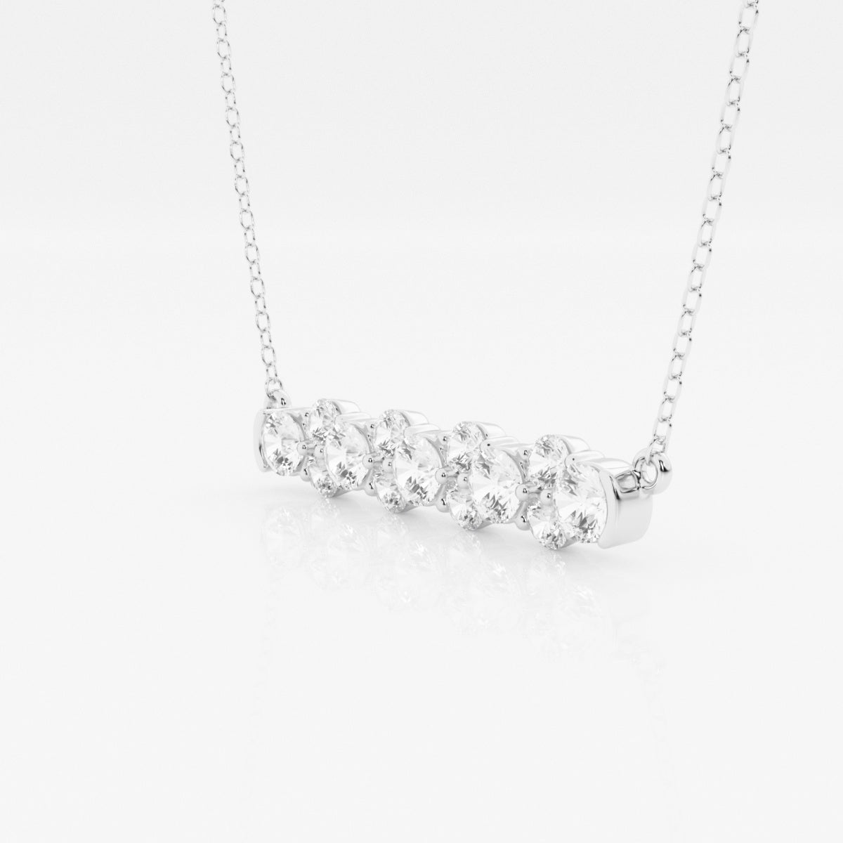 1.50 TCW Round Moissanite Diamond Bar Setting Necklace - Camila Brown