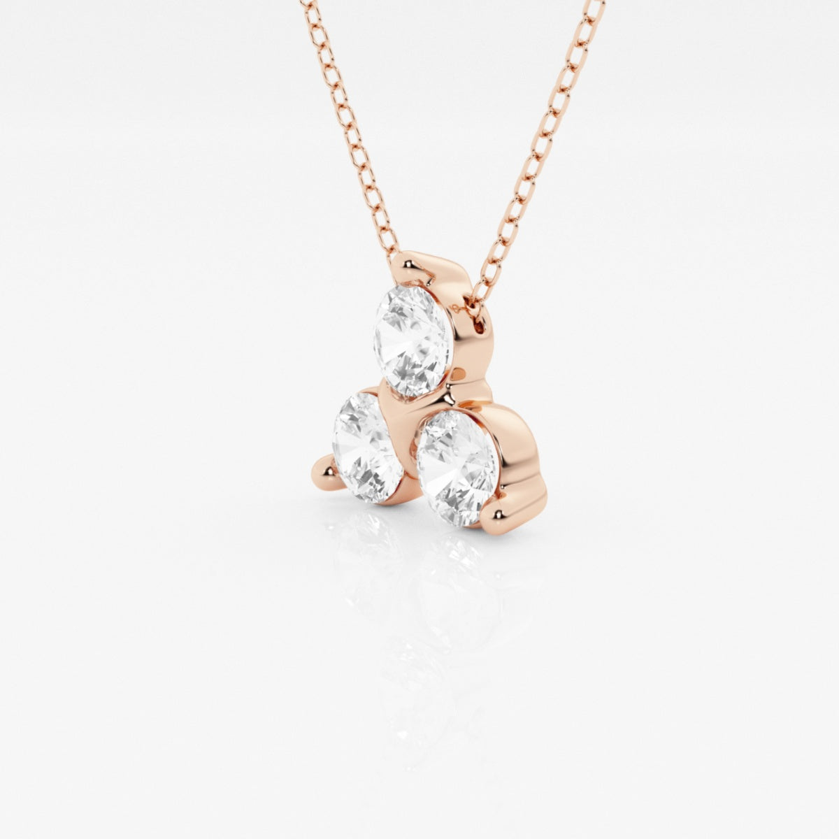 1.0 TCW Round Moissanite Diamond Three Stone Pendant Necklace - Camila Brown