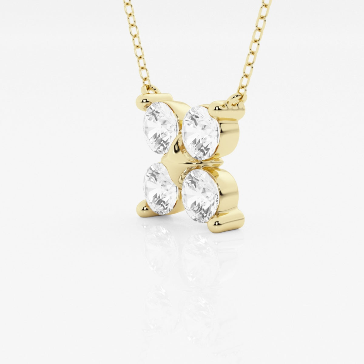 1.50 TCW Round Moissanite Diamond Clover Shape Necklace - Camila Brown