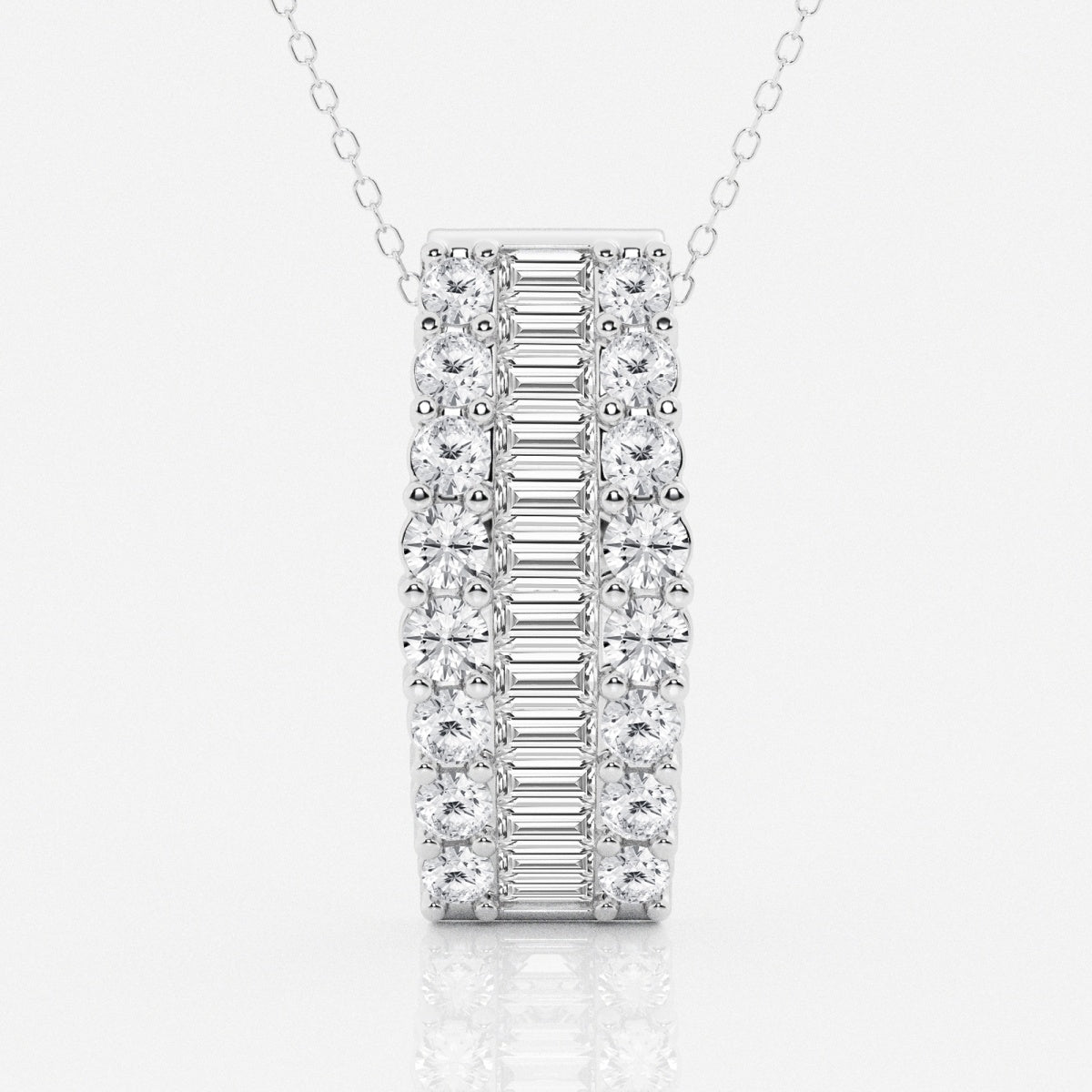 3.0 TCW Round & Baguette Moissanite Diamond Pendant Necklace - Camila Brown