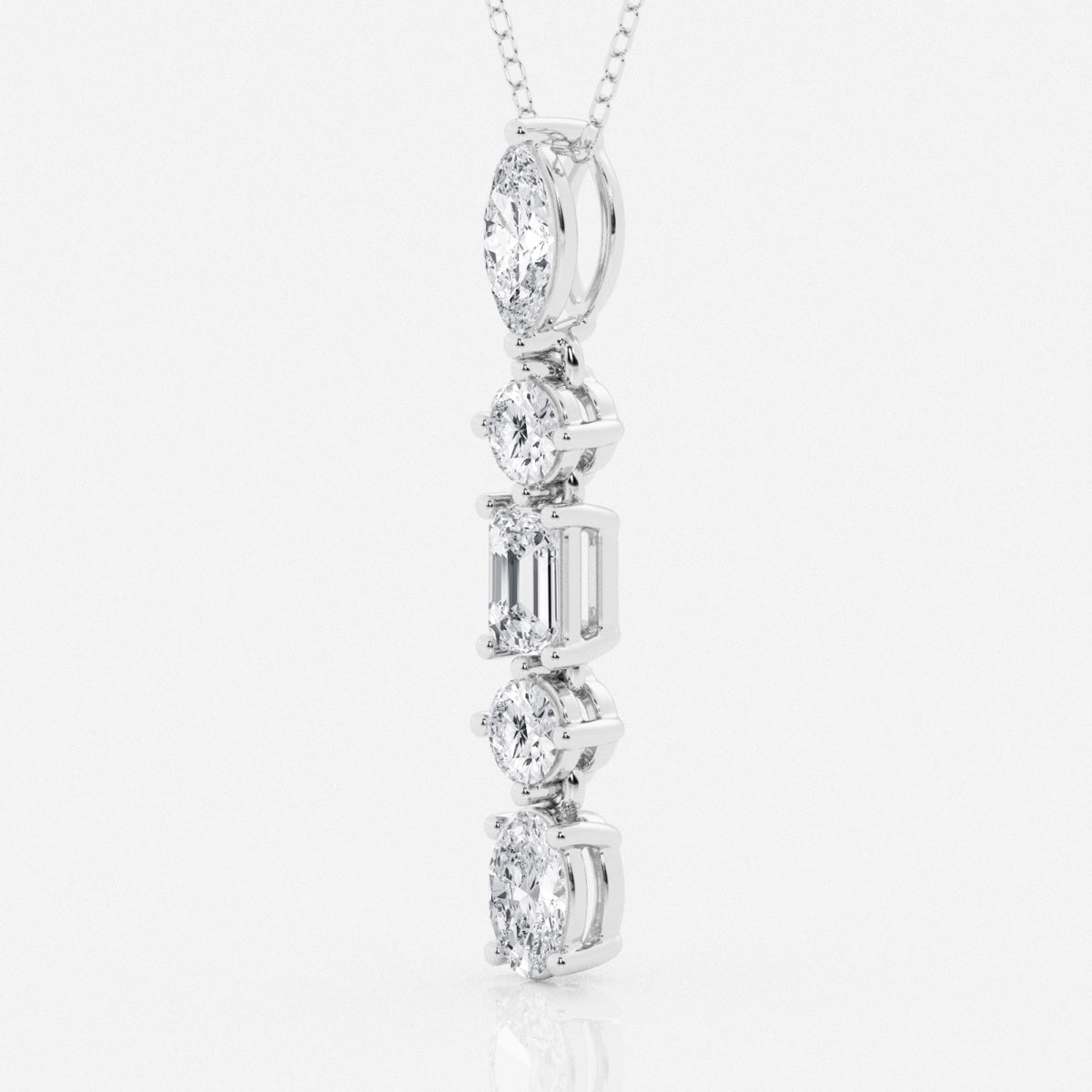 2.0 TCW Round, Marquise, Emerald & Oval Moissanite Diamond Multi Stone Necklace - Camila Brown