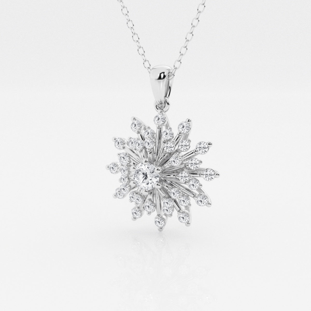 0.69 TCW Round Moissanite Diamond Sunbrust Pendant Necklace - Camila Brown