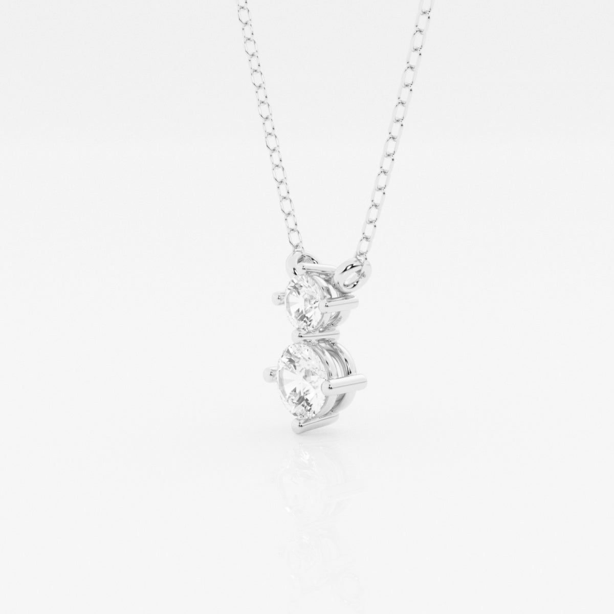 1.0 TCW Round Moissanite Diamond Two Stone Necklace - Camila Brown