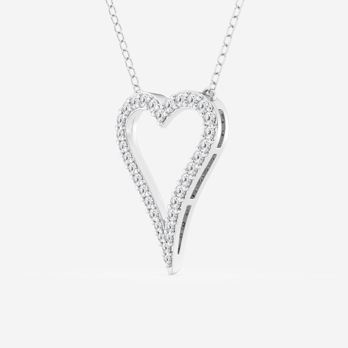 0.25 TCW Round Moissanite Diamond Heart Pendant Necklace - Camila Brown