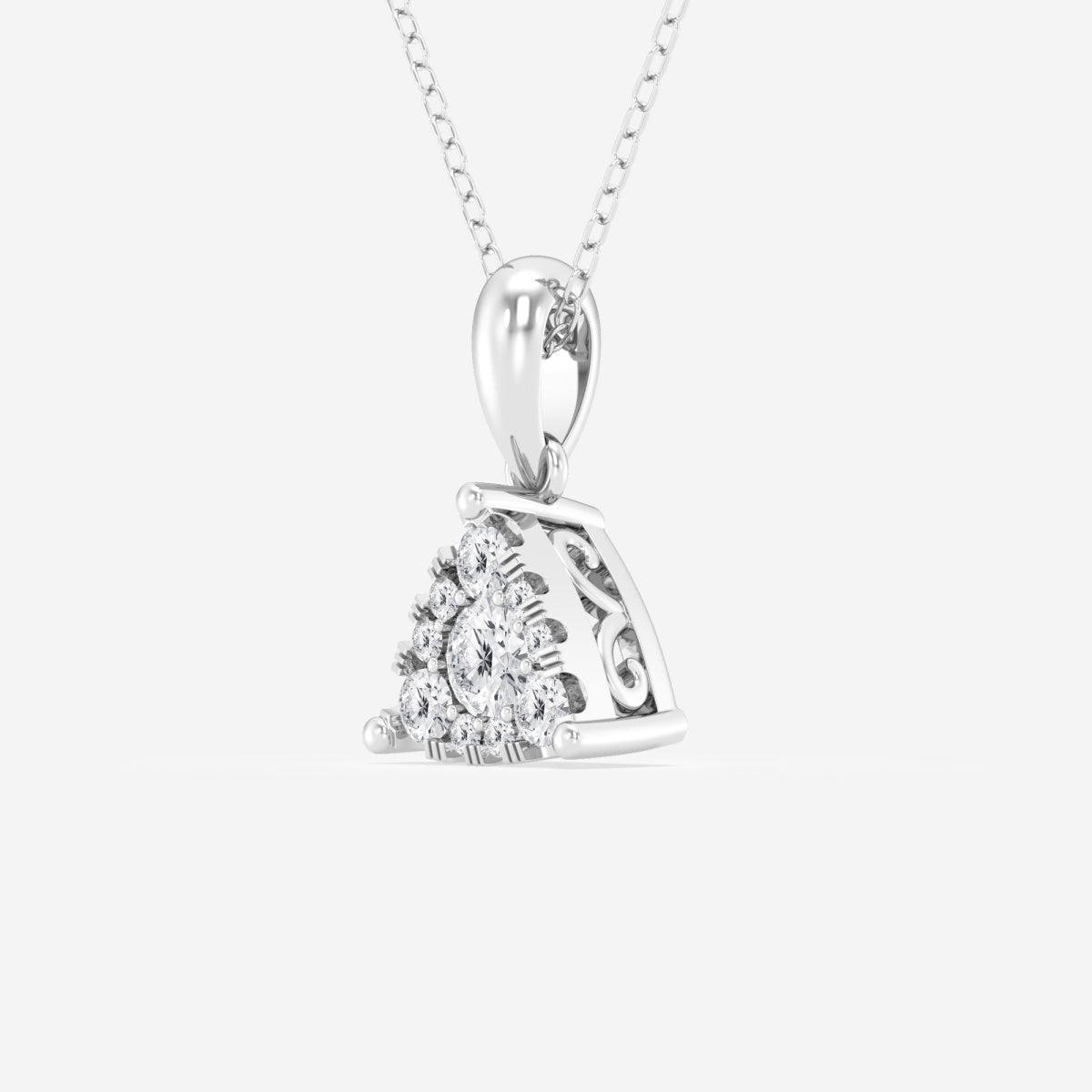 0.50 TCW Round Moissanite Diamond Triangle Cluster Necklace - Camila Brown