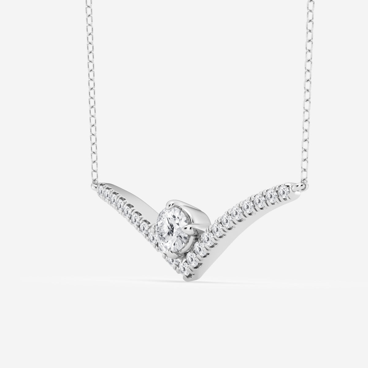 0.50 CT Round Moissanite Diamond Chevron Style Necklace - Camila Brown
