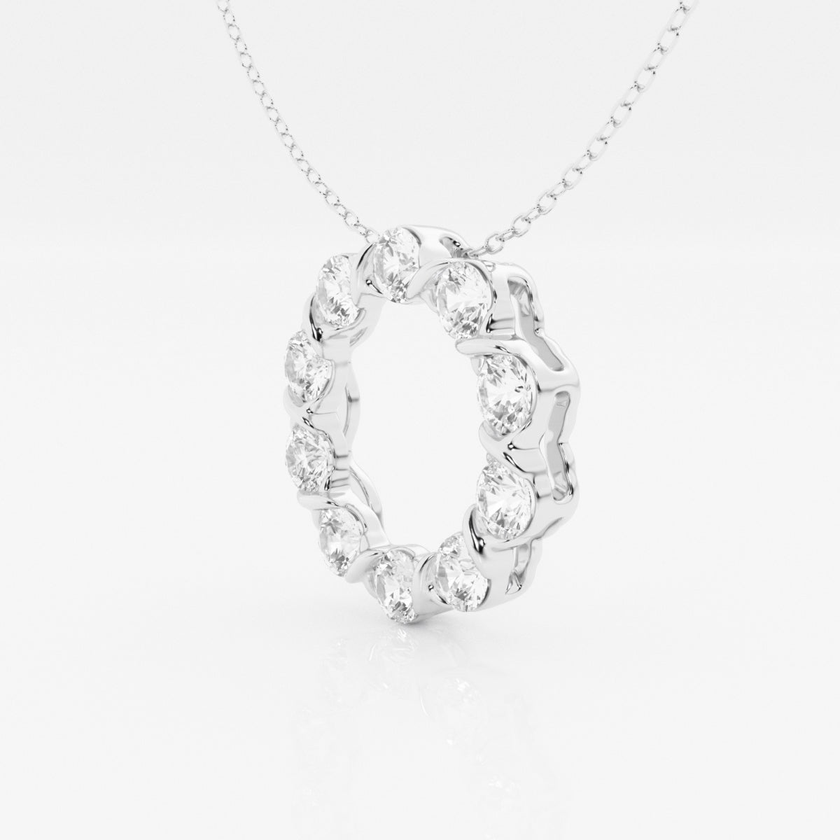 2.0 TCW Round Moissanite Diamond Circle Pendant Necklace - Camila Brown