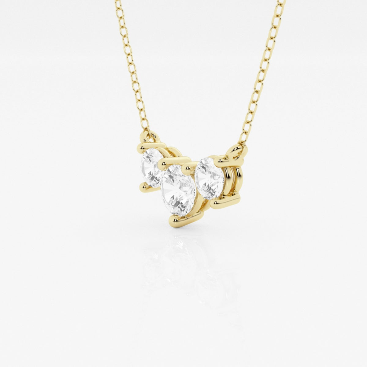 1.0 TCW Round Moissanite Diamond Three Stone Necklace - Camila Brown