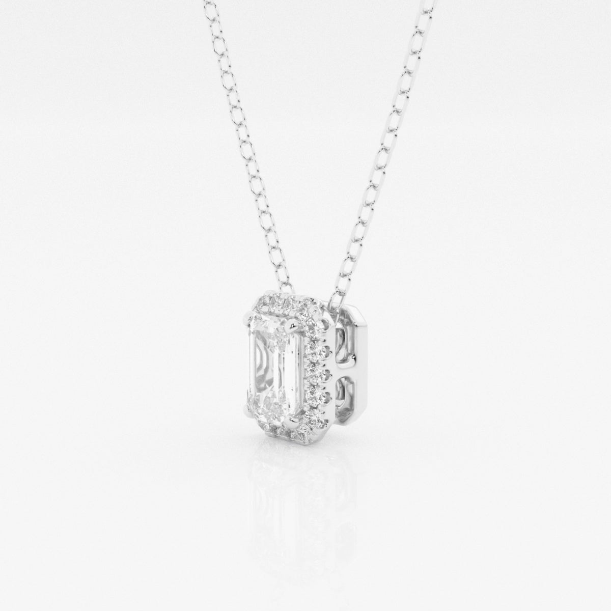 0.50 TC Emerald Moissanite Diamond Halo Style Necklace - Camila Brown
