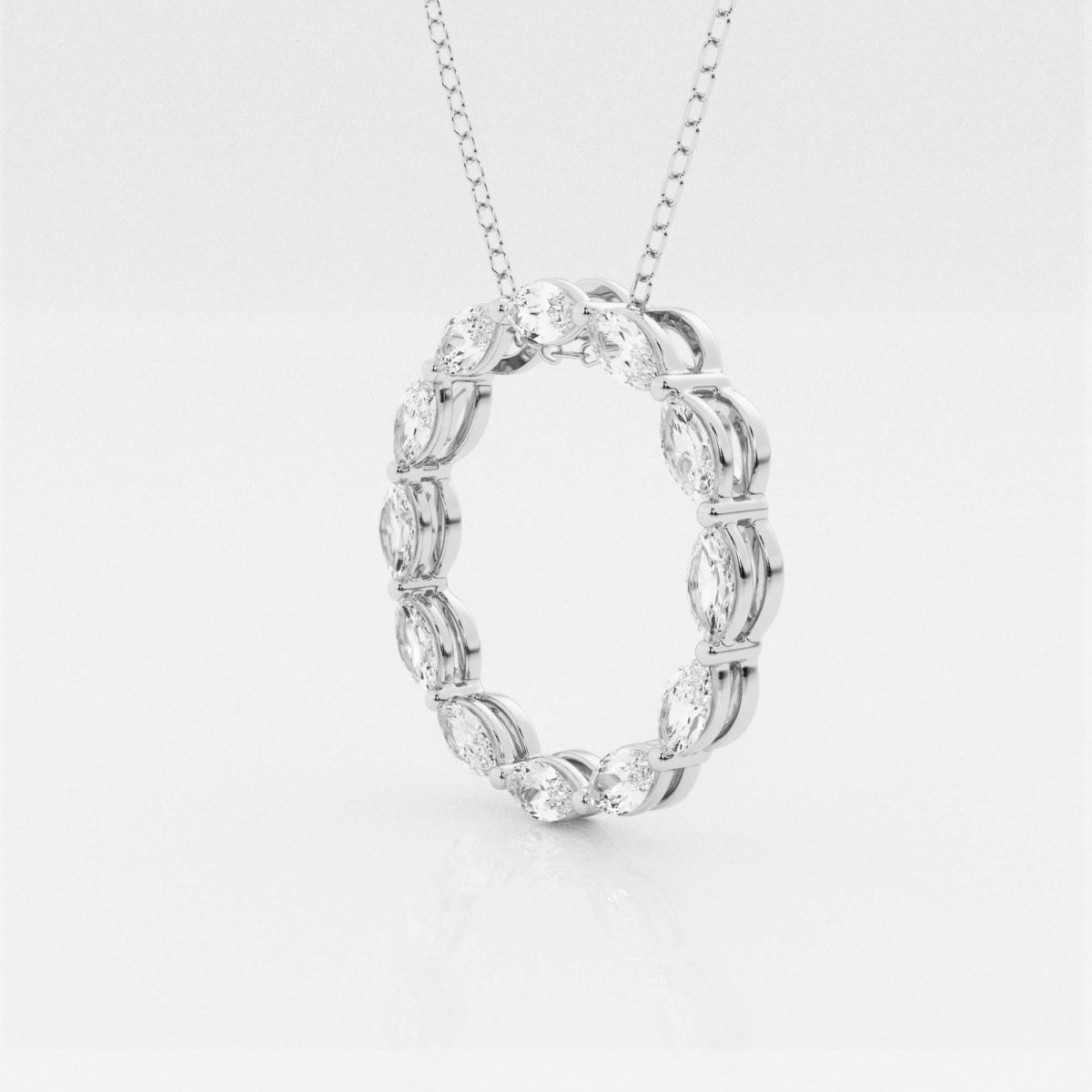 1.01 TCW Maquise Moissanite Diamond Circle Pendent Necklace - Camila Brown