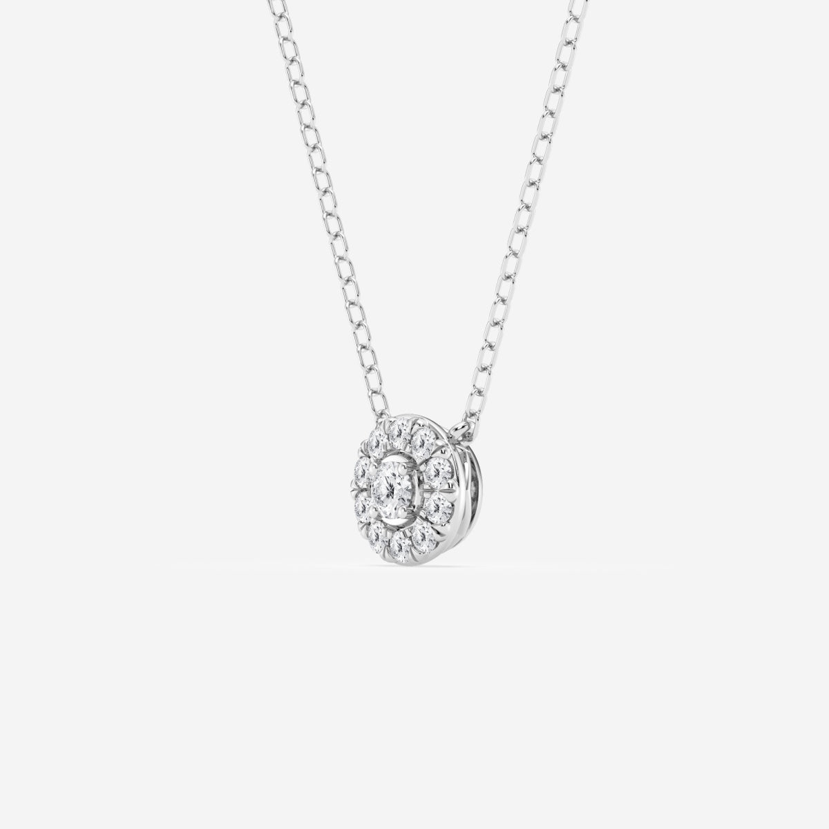 0.14 TCW Round Moissanite Diamond Halo Necklace - Camila Brown