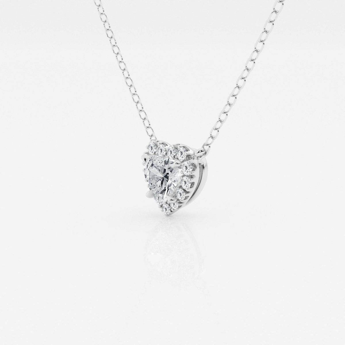 0.40 CT Heart Moissanite Diamond Halo Style Necklace - Camila Brown