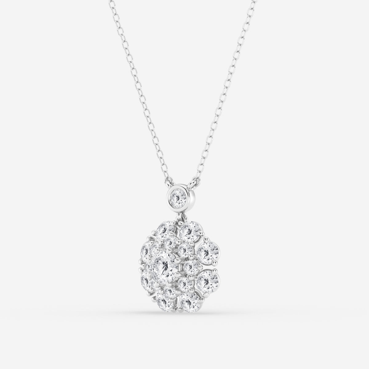 1.51 TCW Round Moissanite Diamond Vintage Multidimensional Pendant Necklace - Camila Brown