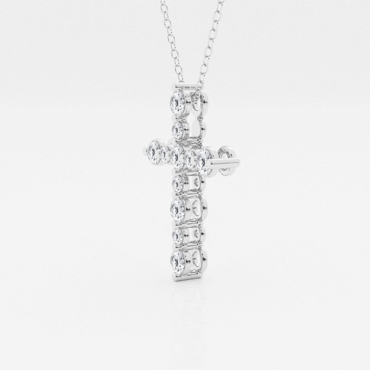 0.75 TCW Round Moissanite Diamond Cross Necklace - Camila Brown