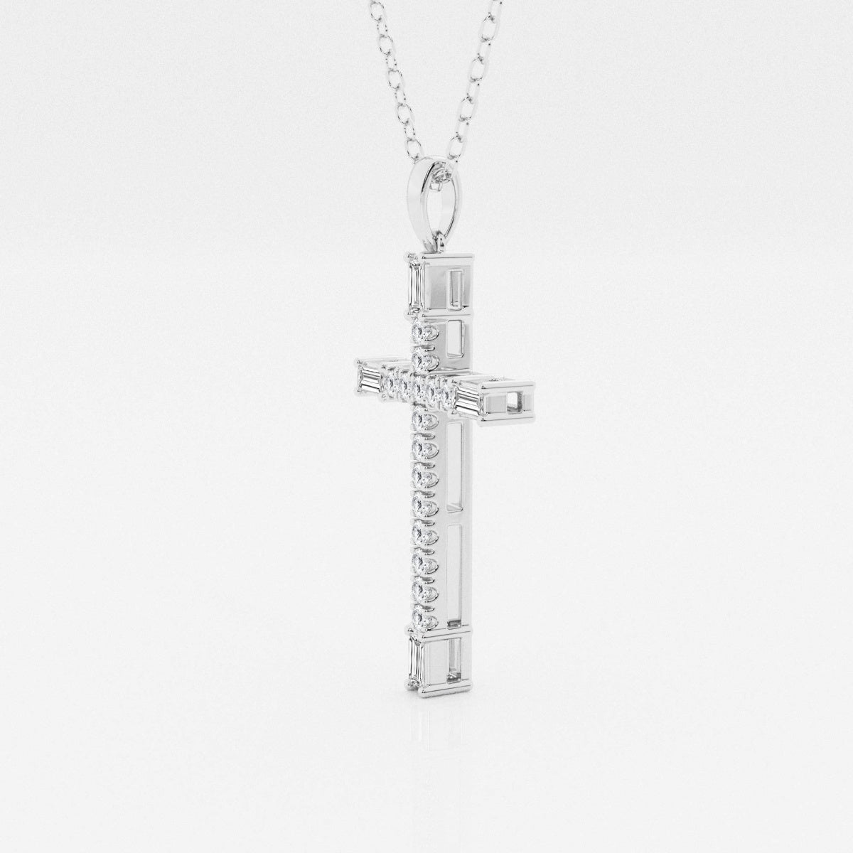 0.24 TCW Round Moissanite Diamond Cross Necklace - Camila Brown