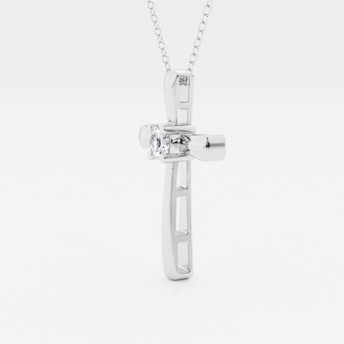 0.24 CT Round Moissanite Diamond Cross Necklace - Camila Brown
