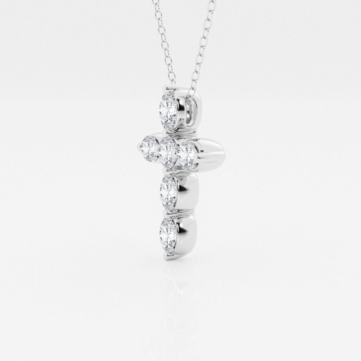 1.0 TCW Round & Oval Moissanite Diamond Cross Necklace - Camila Brown