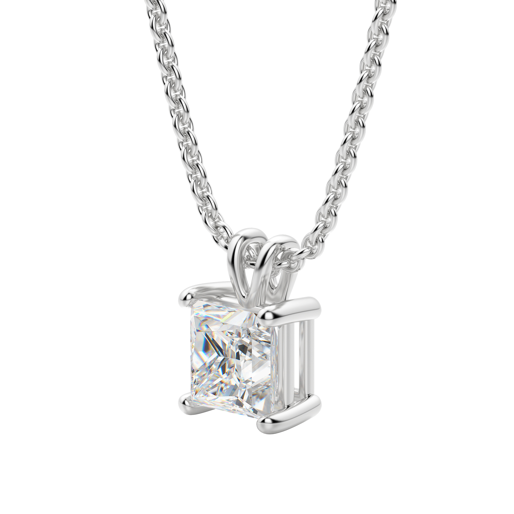 0.25 CT- 1.0 CT Princess Solitaire F/VS Lab Grown Diamond Necklace - Camila Brown
