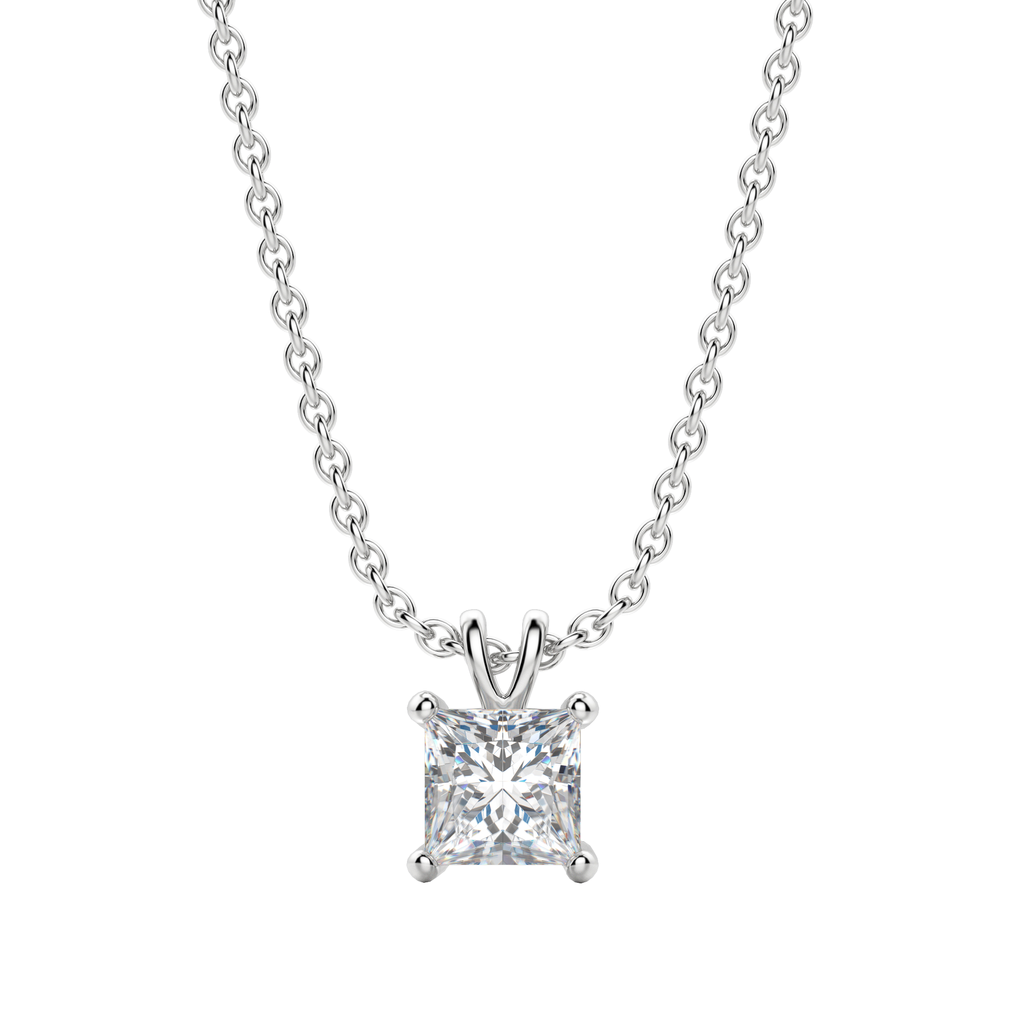 0.25 CT- 1.0 CT Princess Solitaire F/VS Lab Grown Diamond Necklace - Camila Brown