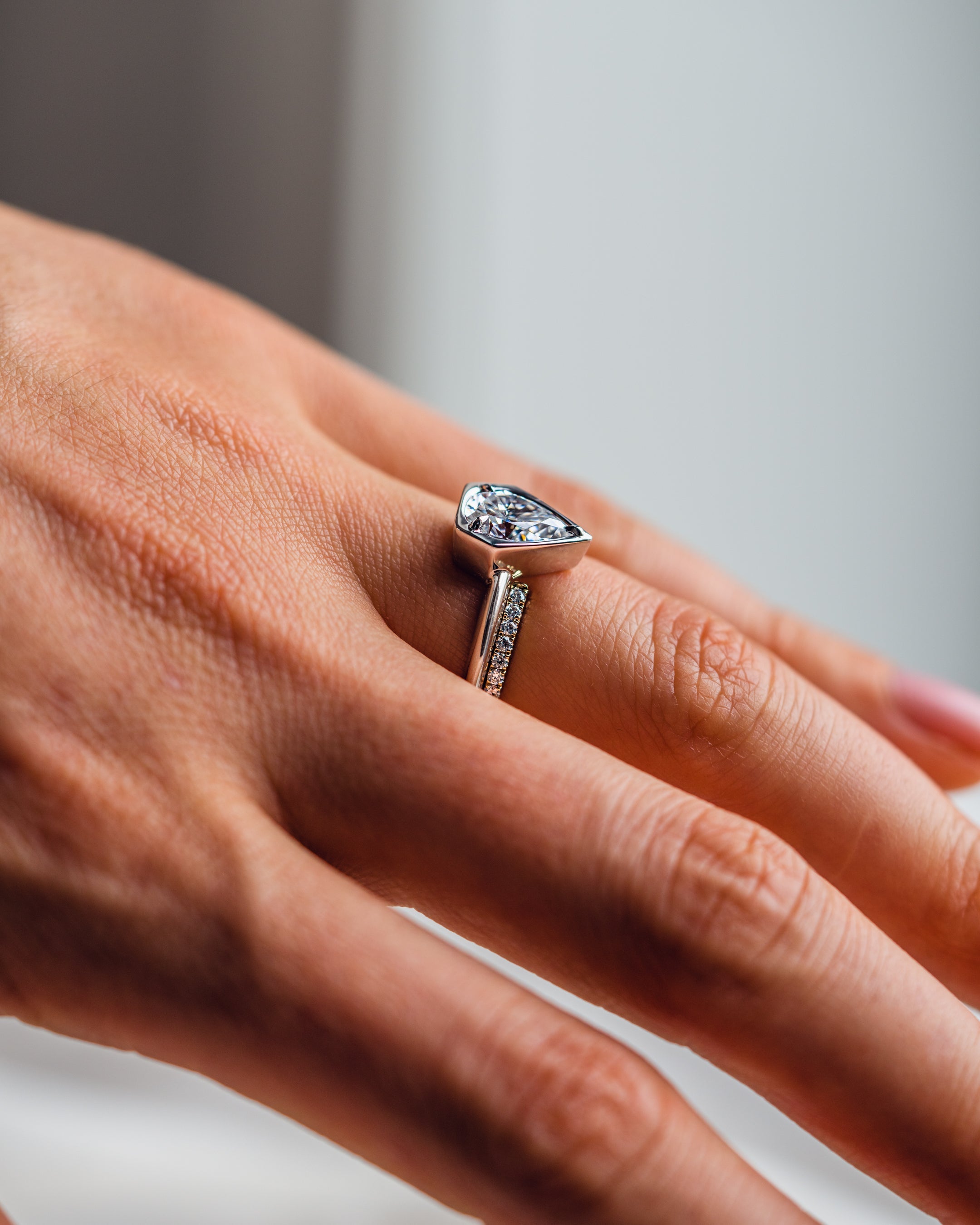 0.18 TCW Round CVD Diamond Open Wedding Band - Camila Brown