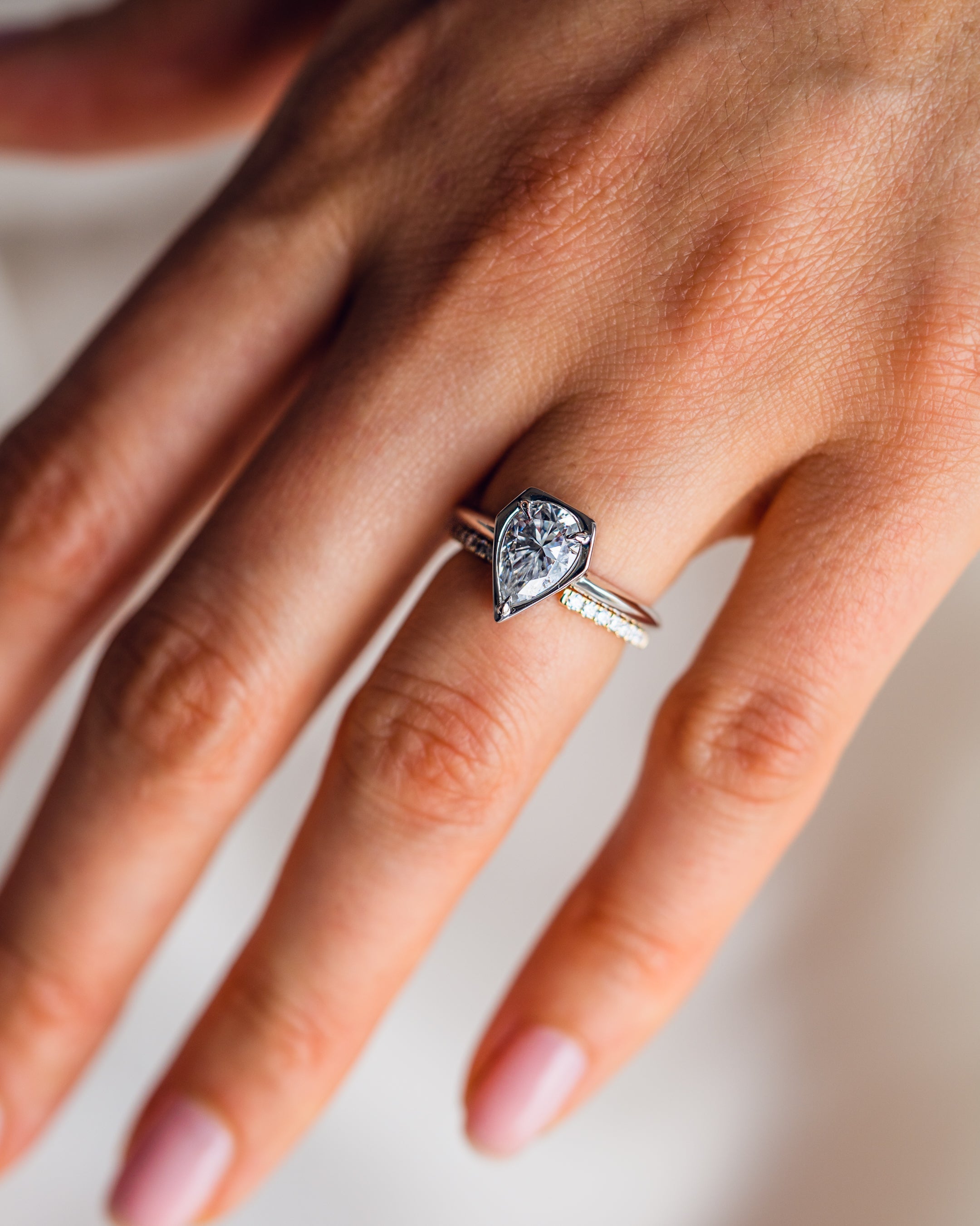 0.18 TCW Round CVD Diamond Open Wedding Band - Camila Brown