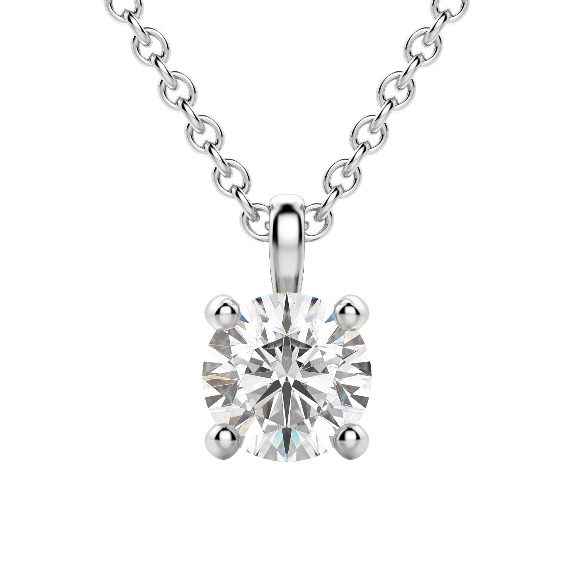 0.25 CT-1.50 CT Round Solitaire F/VS Lab Grown Diamond Necklace - Camila Brown