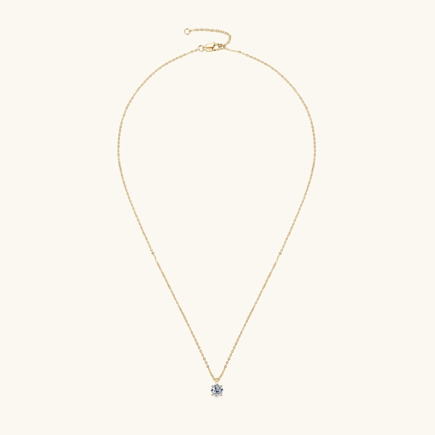 1.0 CT Round Moissanite Diamond Solitaire Necklace - Camila Brown