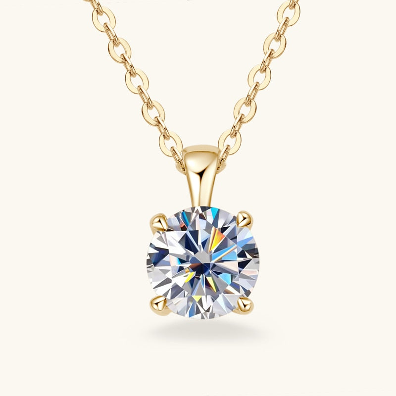1.0 CT Round Moissanite Diamond Solitaire Necklace - Camila Brown