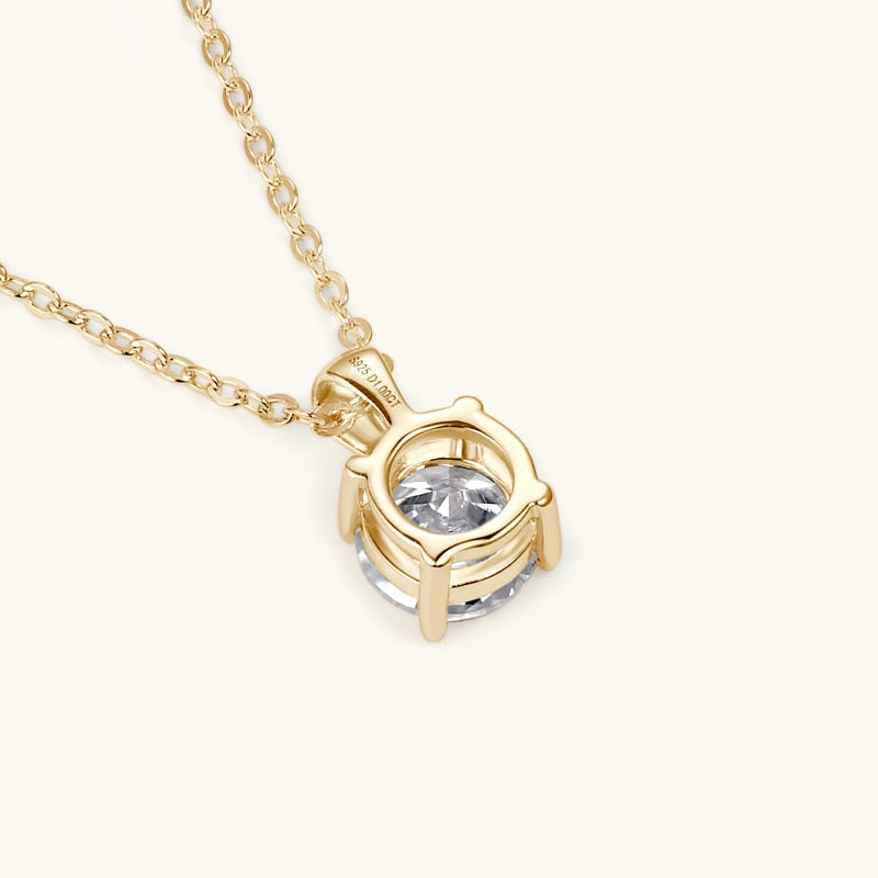 1.0 CT Round Moissanite Diamond Solitaire Necklace - Camila Brown