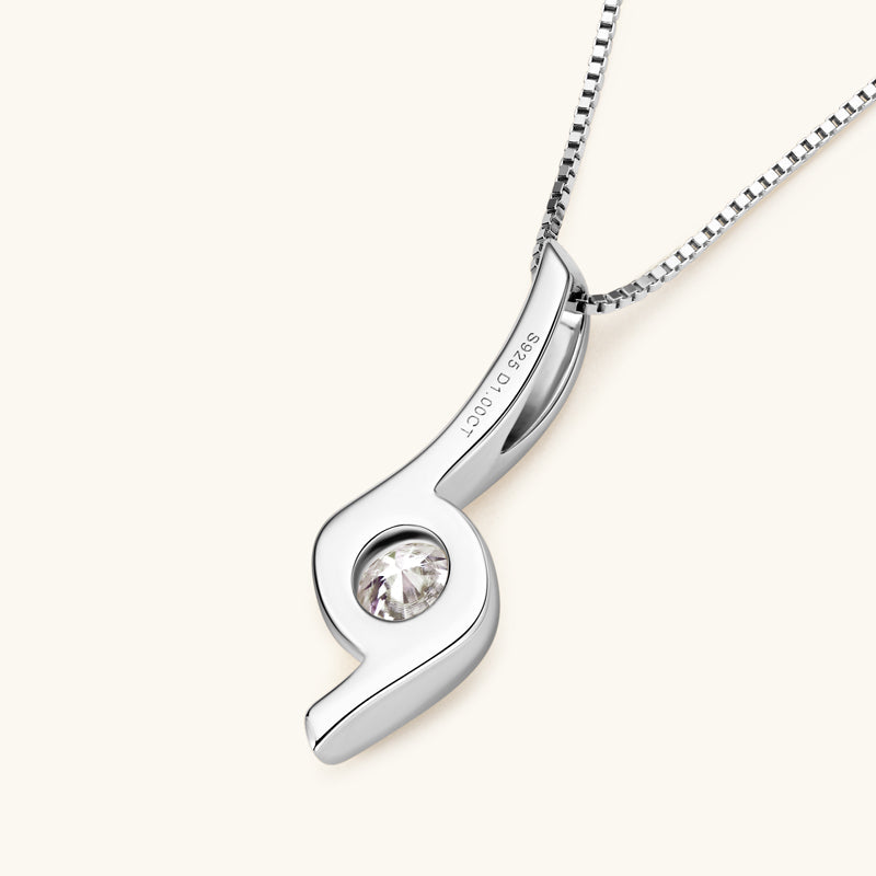 1.0 CT Round Moissanite Diamond Solitaire Necklace - Camila Brown