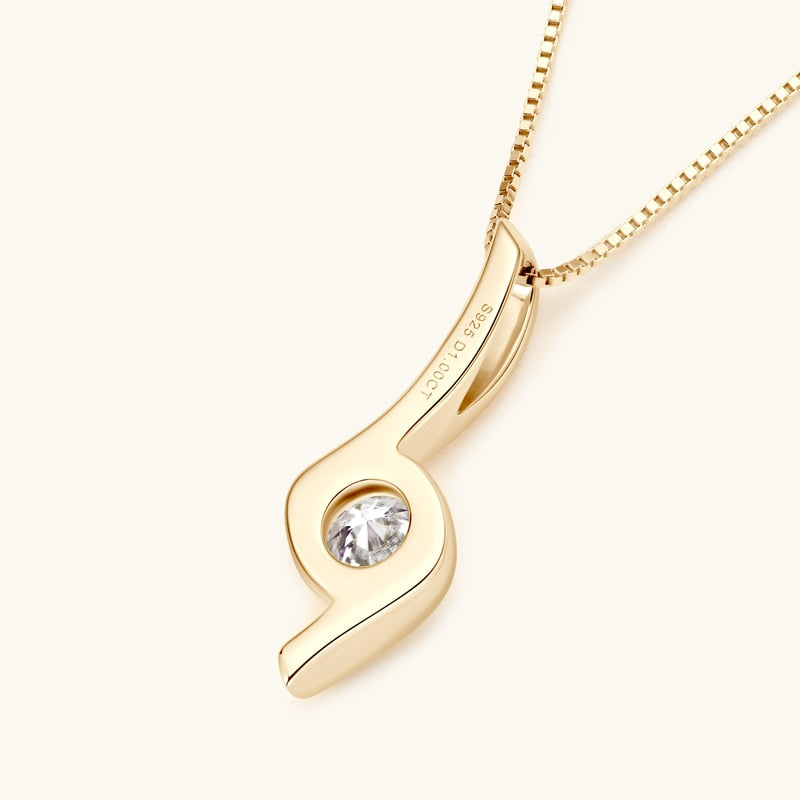 1.0 CT Round Moissanite Diamond Solitaire Necklace - Camila Brown