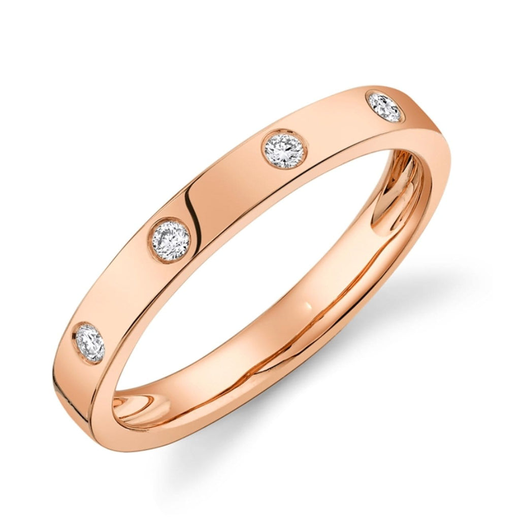 0.11 TCW Round CVD Diamond Flush Setting Wedding Band - Camila Brown