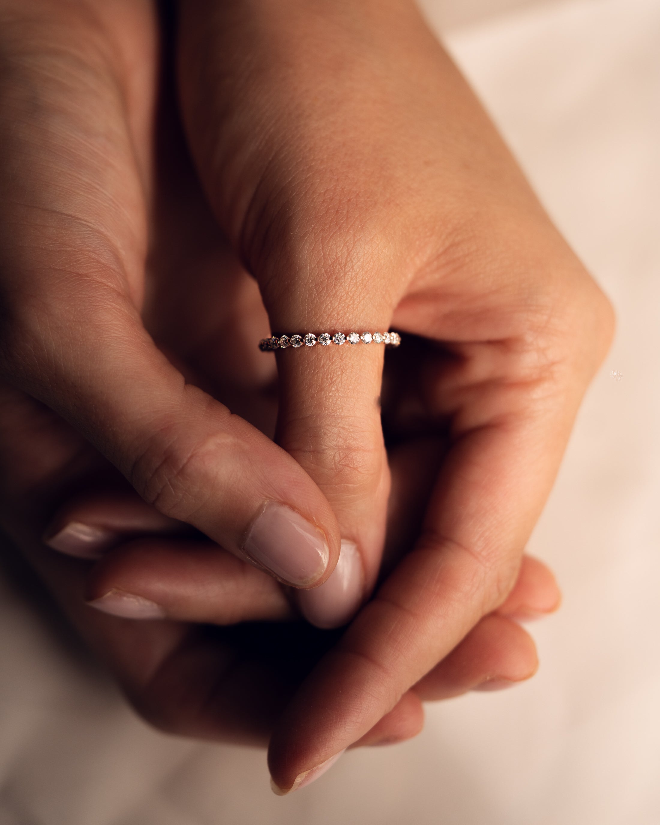 0.88 TCW Round CVD Diamond Half Eternity Wedding Band - Camila Brown