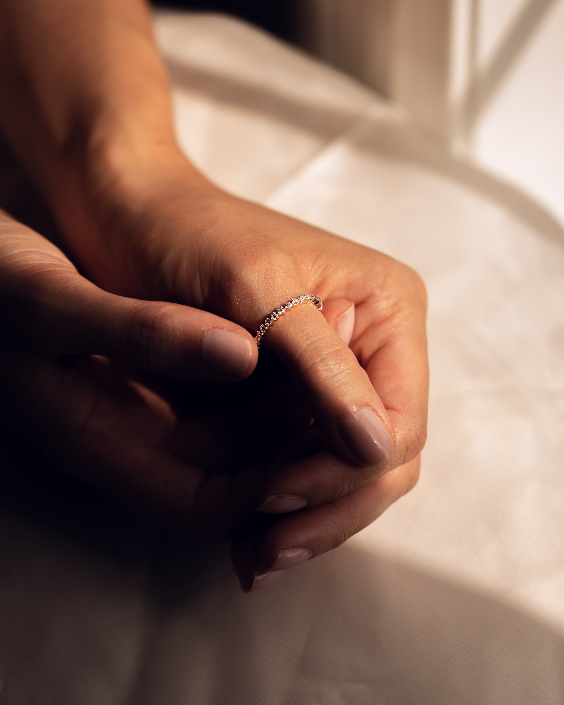 0.88 TCW Round CVD Diamond Half Eternity Wedding Band - Camila Brown