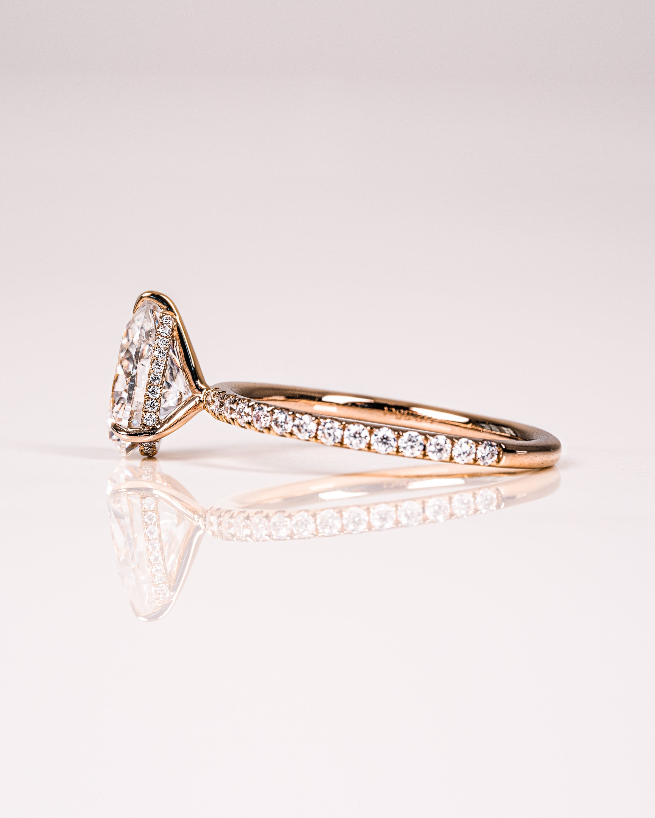 1.93 - 3.93 CT Pear F/VS2 CVD Diamond Hidden Halo Pave Setting Engagement Ring - Camila Brown