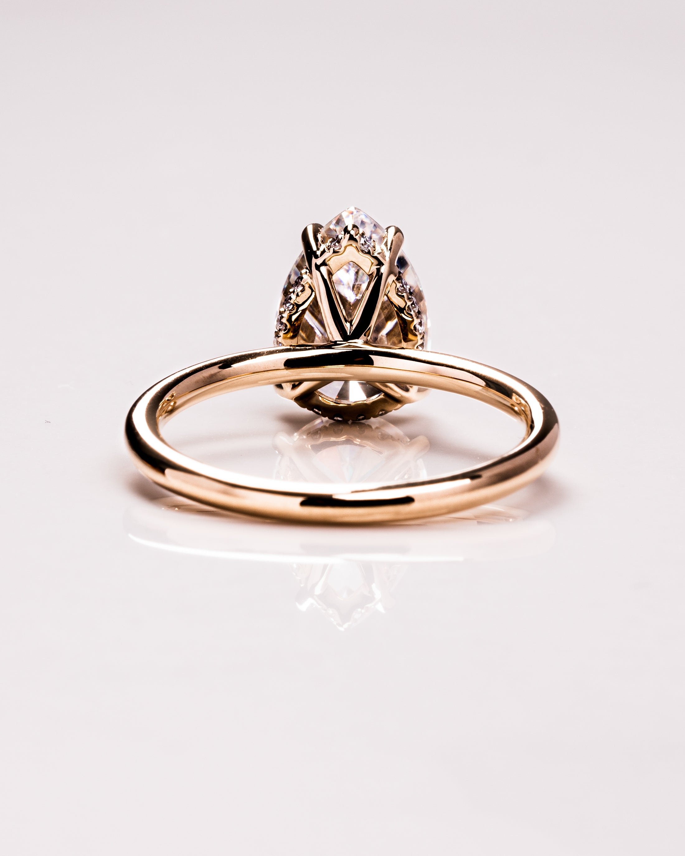 1.09 - 3.09 CT Pear F/VS1 CVD Diamond Hidden Halo Engagement Ring - Camila Brown